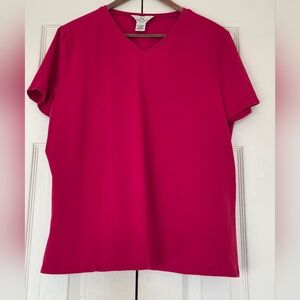 Brooks Brothers 346 Women's V-neck Solid Red Shirt Size XL